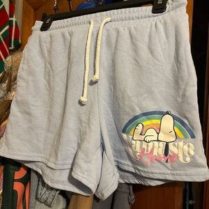 Light Blue Snoopy Lounge Shorts